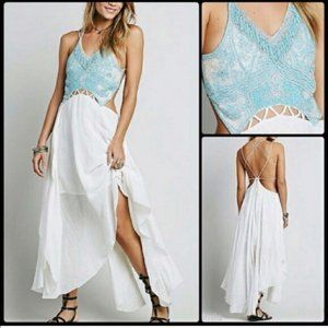 Free People Turquoise Spirit Maxi Dress size 12